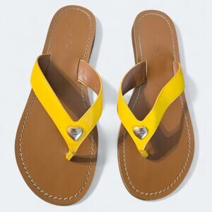Coach Chapel Slide Yellow Thong Sandals Womens Size 7.5